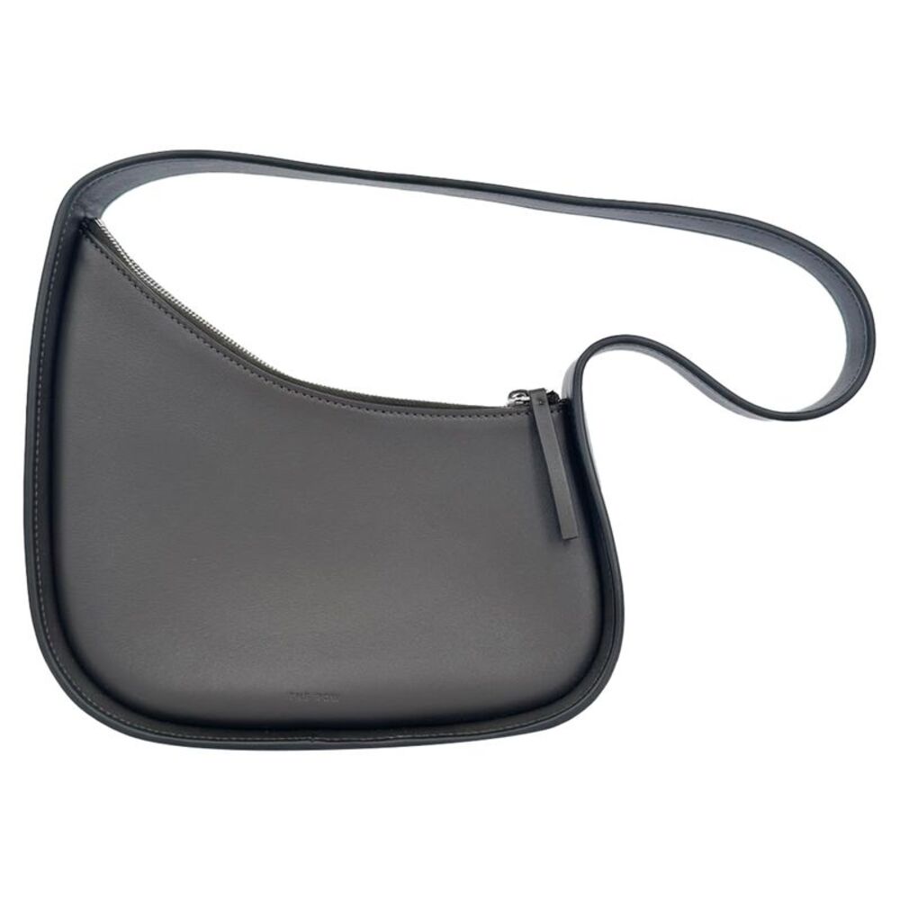 The Row Half Moon Shoulder Bag in Brown Leather